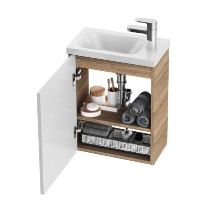 Ravak X000000540 - Leva vrata za omarico pod umivalnikom CHROME  37,5x53 cm bela