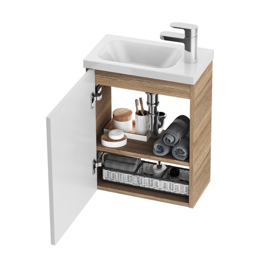 Ravak X000000540 - Leva vrata za omarico pod umivalnikom CHROME  37,5x53 cm bela