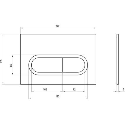 Ravak X01455 - Tipka za splakovanje CHROME 24,7x16,5 cm bela