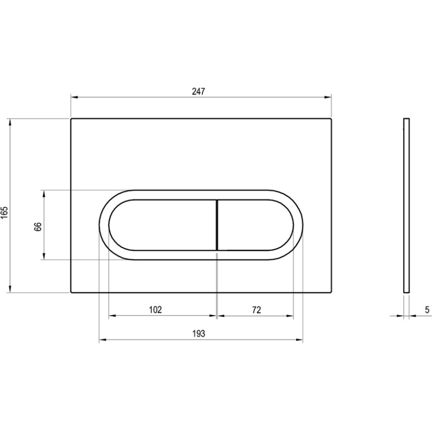 Ravak X01455 - Tipka za splakovanje CHROME 24,7x16,5 cm bela