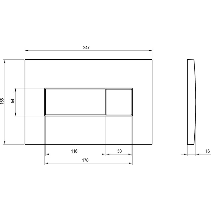 Ravak X01456 - Tipka za splakovanje UNI 24,7x16,5 cm matni krom