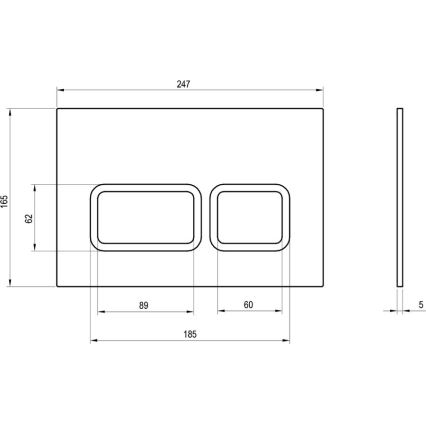 Ravak X01739 - Tipka za splakovanje TWIN 24,7x16,5 cm bela