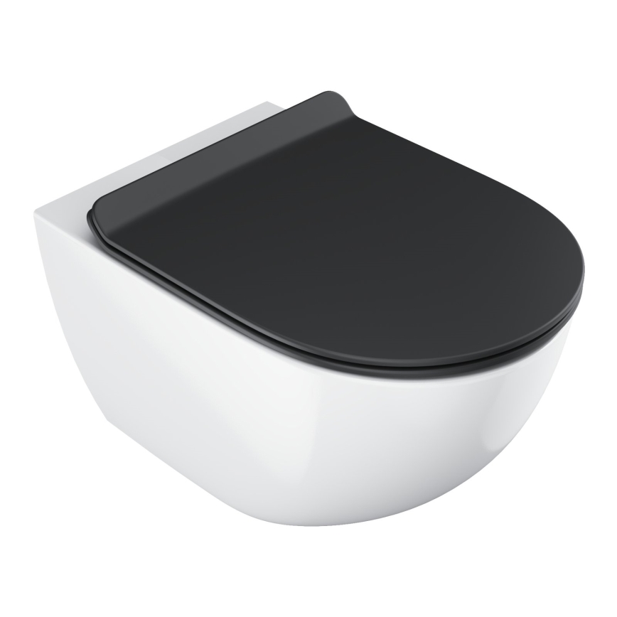 Ravak X01862 - WC sedež VITA SLIM z mehkim zapiranjem, črn