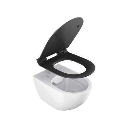 Ravak X01862 - WC sedež VITA SLIM z mehkim zapiranjem, črn