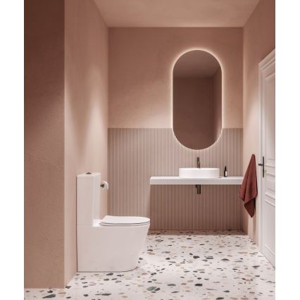 Ravak X01872 - kombinirana WC školjka brez roba s sedežem SoftClose ELEGANT keramika/bela