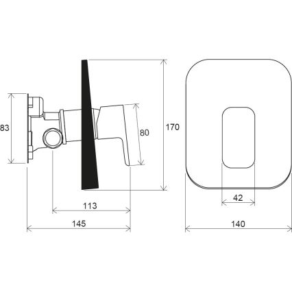 Ravak X070137 - Tušni mešalnik za podometno vgradnjo R-BOX, sijajni krom