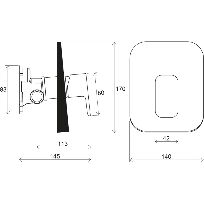 Ravak X070137 - Tušni mešalnik za podometno vgradnjo R-BOX, sijajni krom