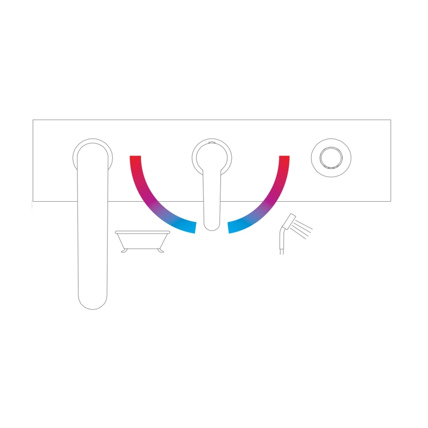 Ravak X070142 - Kadna baterija 3-odprtinska PURI, sijajni krom