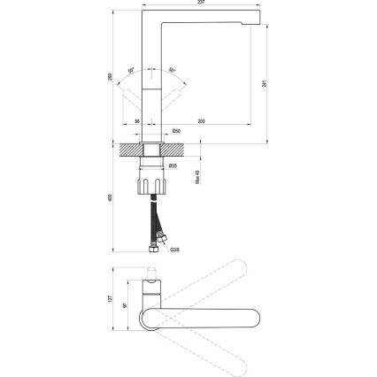 Ravak X070143 - Pipa za umivalnik PURI 26,9 cm sijajni krom