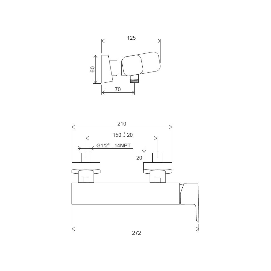 Ravak X070153 - tuš mešalnik FREE, črn
