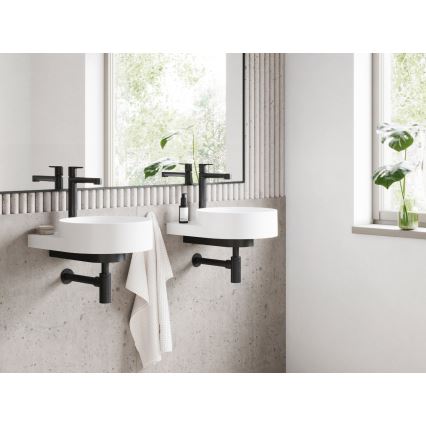 Ravak X070182 - Pipa za umivalnik PURI 32,2 cm črna