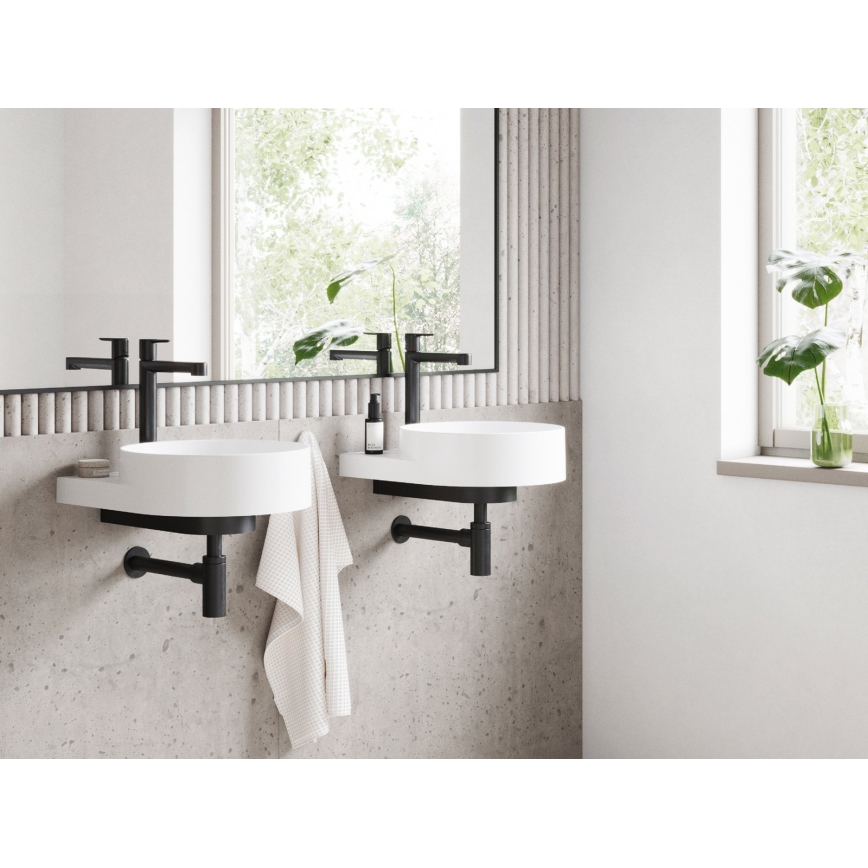 Ravak X070182 - Pipa za umivalnik PURI 32,2 cm črna