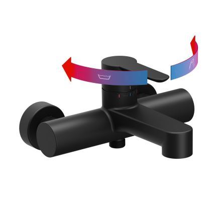 Ravak X070185 - Mešalnik za kad PURI, črn