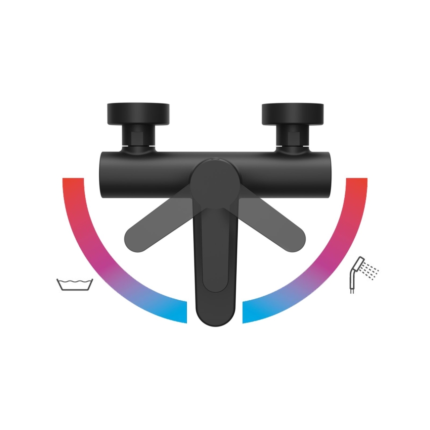 Ravak X070185 - Mešalnik za kad PURI, črn