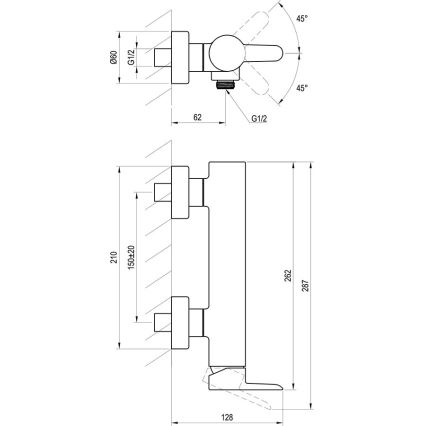 Ravak X070187 - Tušna baterija PURI črna