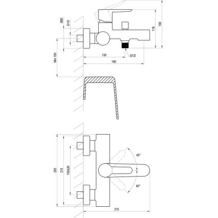 Ravak X070192 - Kadna baterija PURI črna