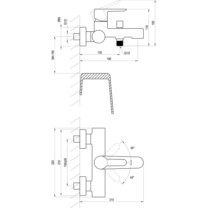 Ravak X070192 - Kadna baterija PURI črna