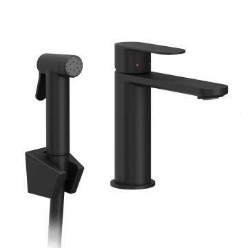 Ravak X070462 - Umivalniška baterija z bidetnim tušem CHROME črna