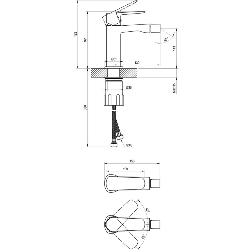 Ravak X070475 - Bidejna armatura LIFE v sijajnem kromu
