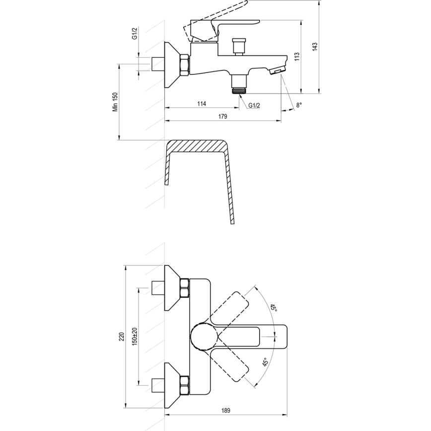 Ravak X070491 - Kopalna baterija za kad SOLAR črna