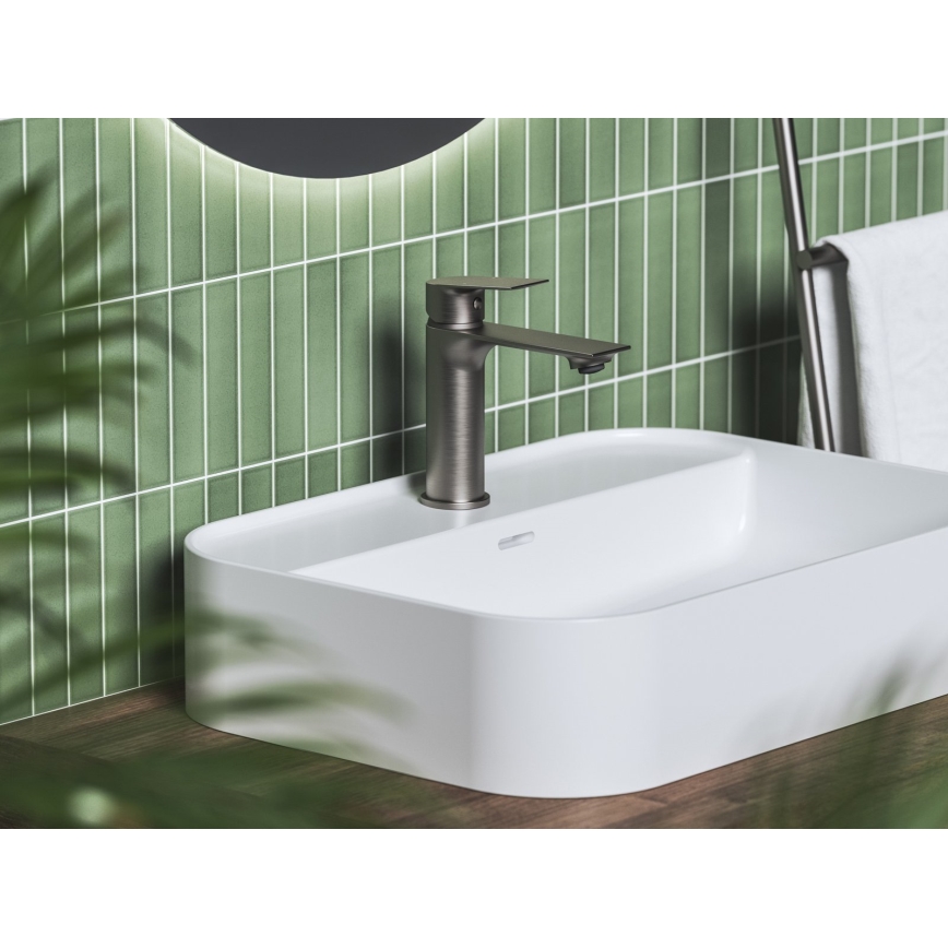 Ravak X070652 - Armatura za umivalnik PLAN 16,8 cm brušen grafit