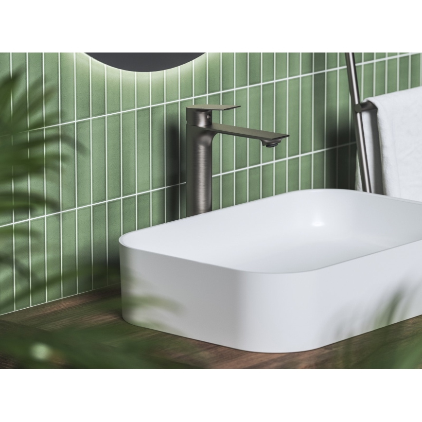 Ravak X070653 - Mešalnik za umivalnik PLAN 30 cm, brušen grafit