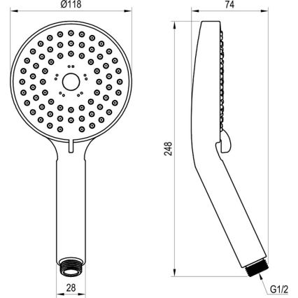 Ravak X07P009 - Ročna prha FLAT, sijajni krom