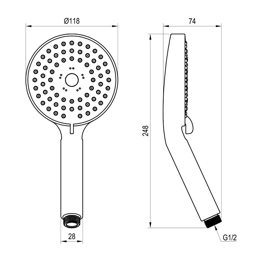 Ravak X07P009 - Ročna prha FLAT, sijajni krom