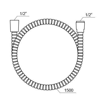 Ravak X07P065 - plastična tušna cev 150 cm, sijajni krom