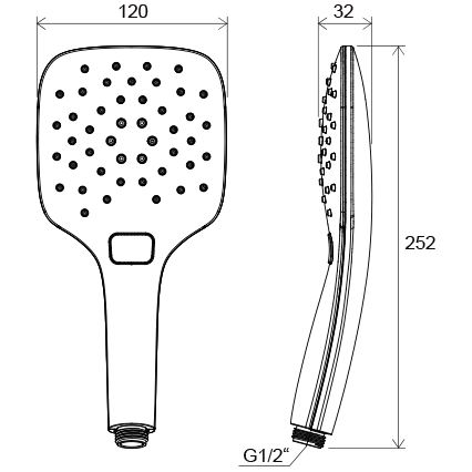 Ravak X07P348 - Ročna prha s pritisknim gumbom, sijajni krom