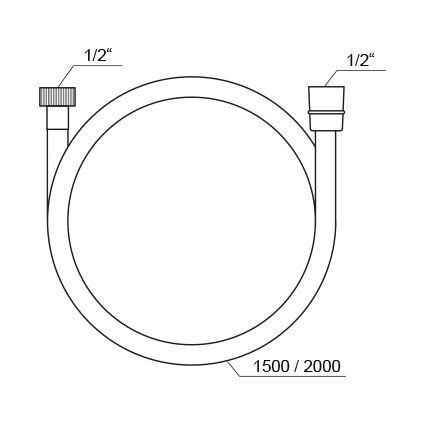 Ravak X07P568 - Plastična tušna cev 150 cm črna