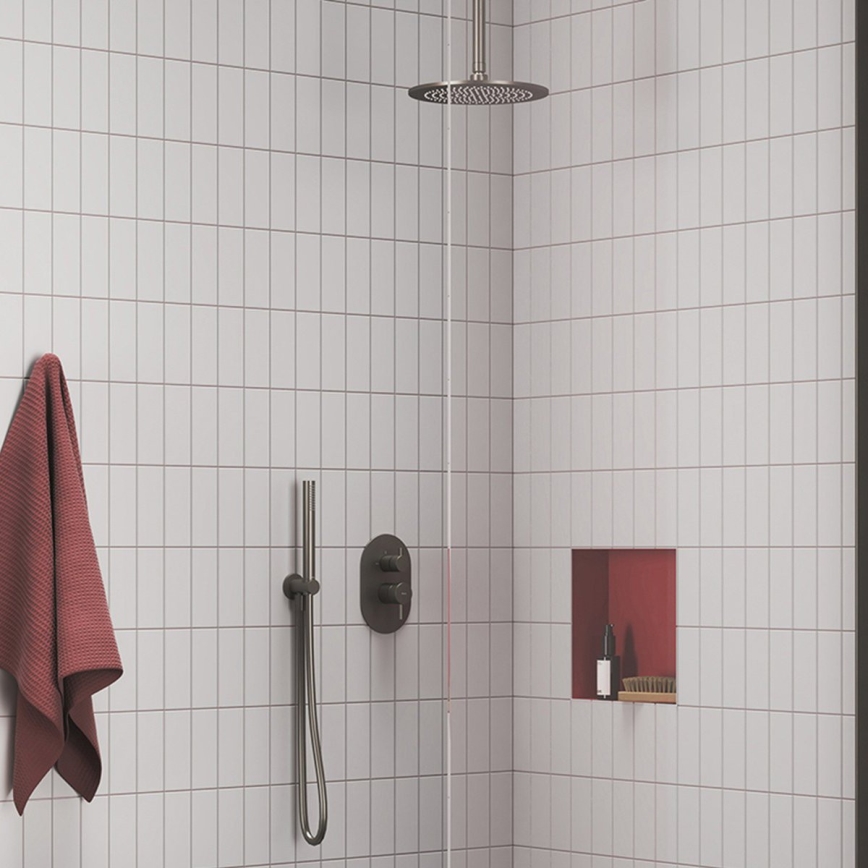 Ravak X07P694 - Ročna prha v ščetkanem grafitu