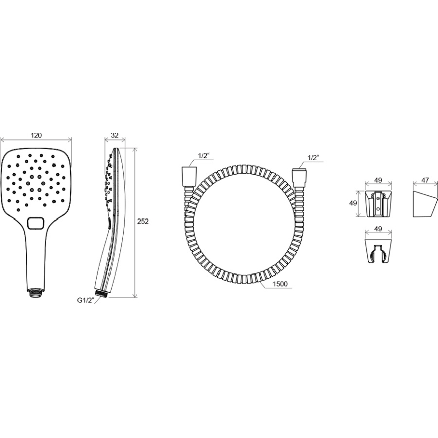 Ravak X07S010 - Komplet za tuš sijajni krom