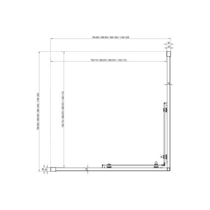 Ravak X1LM70300Z1 - Štiridelna kotna tuš kabina BLIX SLIM 90x90 cm črna