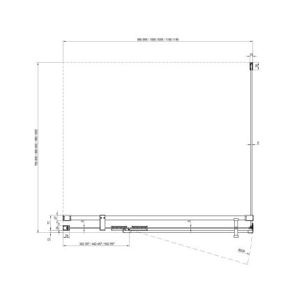 Ravak X9VV70A00Z1 - Fiksna tuš stena COOL 90x195 cm, krom visokega sijaja