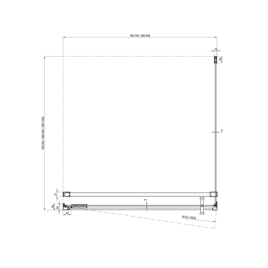 Ravak X9VV70A00Z1 - Fiksna tuš stena COOL 90x195 cm, krom visokega sijaja