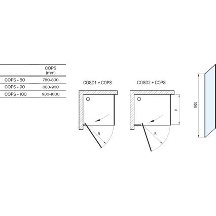 Ravak X9VVA0A00Z1 - Fiksna tuš stena COOL sijajni krom