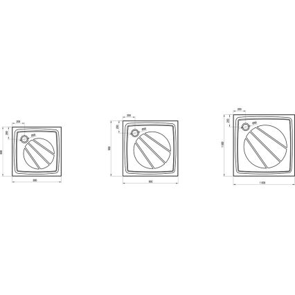 Ravak XA037701010 - Kvadratna tuš kad PERSEUS 90x90 cm bela