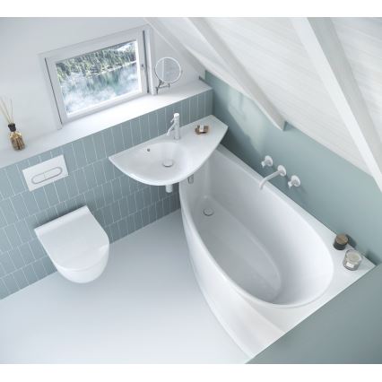 Ravak XJ1P1100000 - Viseči umivalnik AVOCADO 85x45 cm iz umetnega marmorja/bela