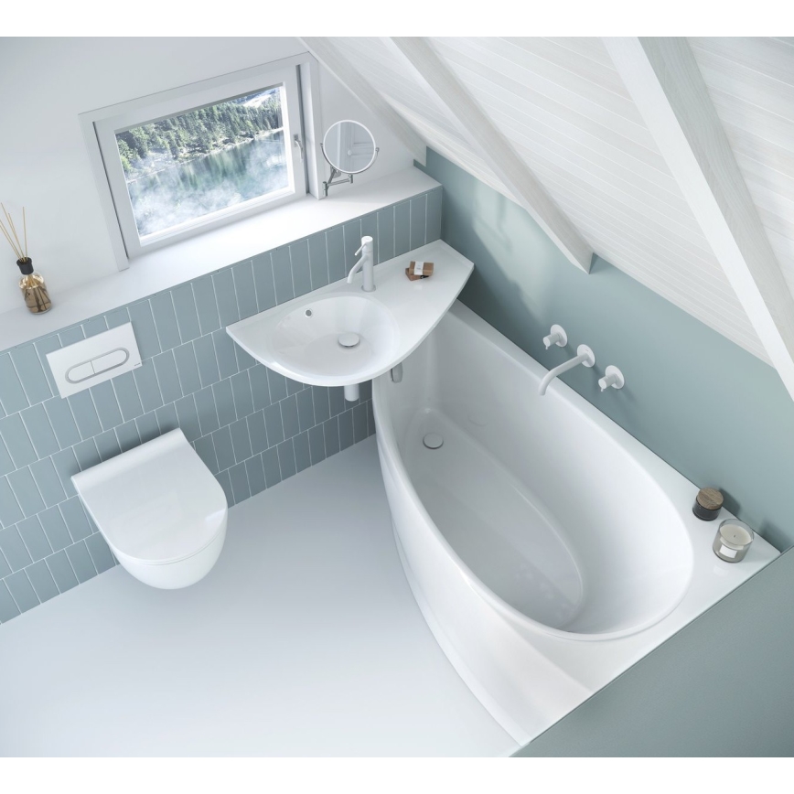 Ravak XJ1P1100000 - Viseči umivalnik AVOCADO 85x45 cm iz umetnega marmorja/bela