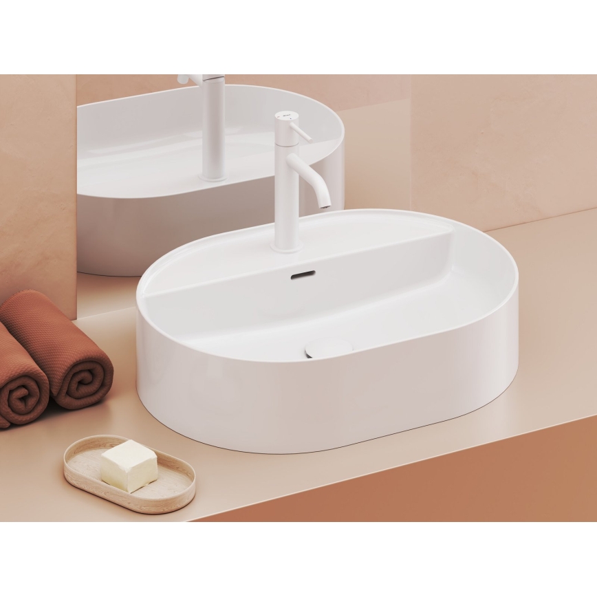 Ravak XJX01155003 - Pultni umivalnik CERAMIC SLIM 55x40 cm keramika/bela