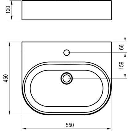 Ravak XJX01155004 - Umivalnik za pult CERAMIC SLIM 55x45 cm keramika/bela