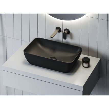 Ravak XJX0D150000 - Umivalnik za pult CERAMIC SLIM 50 x 31 cm keramika/črna