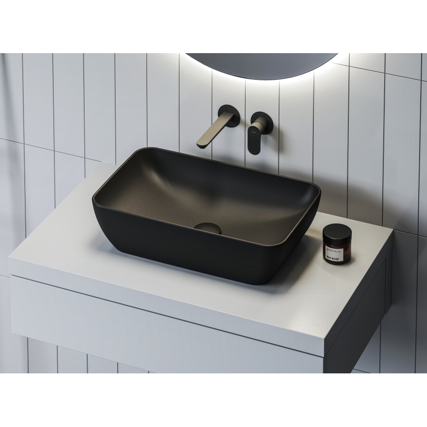Ravak XJX0D150000 - Umivalnik za pult CERAMIC SLIM 50 x 31 cm keramika/črna