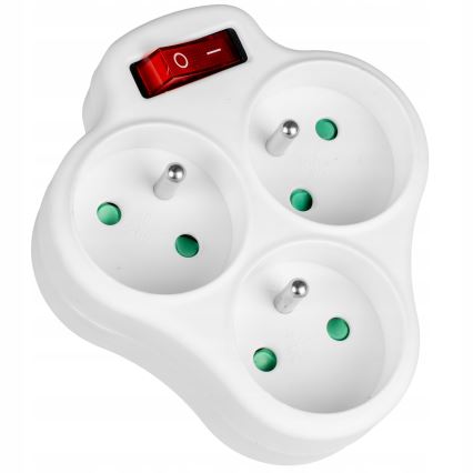 Razdelilna vtičnica s stikalom, 3 vtičnice