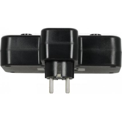 Razdelilna vtičnica s stikalom in LED osvetlitvijo LINEA PRO 2Z + 3xUSB A/C SCHUKO 4000K črna