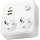 Razdelilna vtičnica z vklopnim stikalom LINEA 2x230V + 3xUSB A/C SCHUKO bela