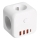Razdelilnik vtičnic s stikalom LINEA 3x230V + 4xUSB A/C SCHUKO bela