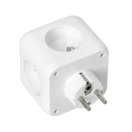 Razdelilnik vtičnic s stikalom LINEA 3x230V + 4xUSB A/C SCHUKO bela