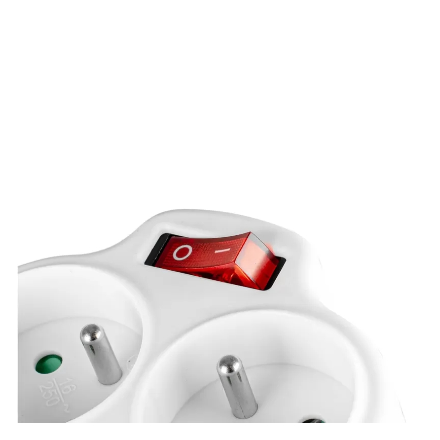 Razdelilnik z dvema vtičnicama in stikalom + USB-C + USB-A